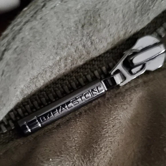 Halston Olive Green Suede Feel Jacket 14 - Picture 12 of 13